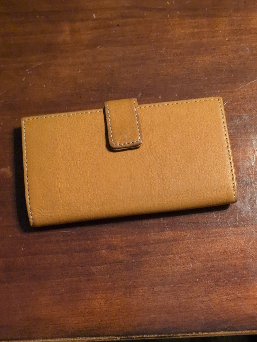 Tan Leather Snap Wallet Unbranded We